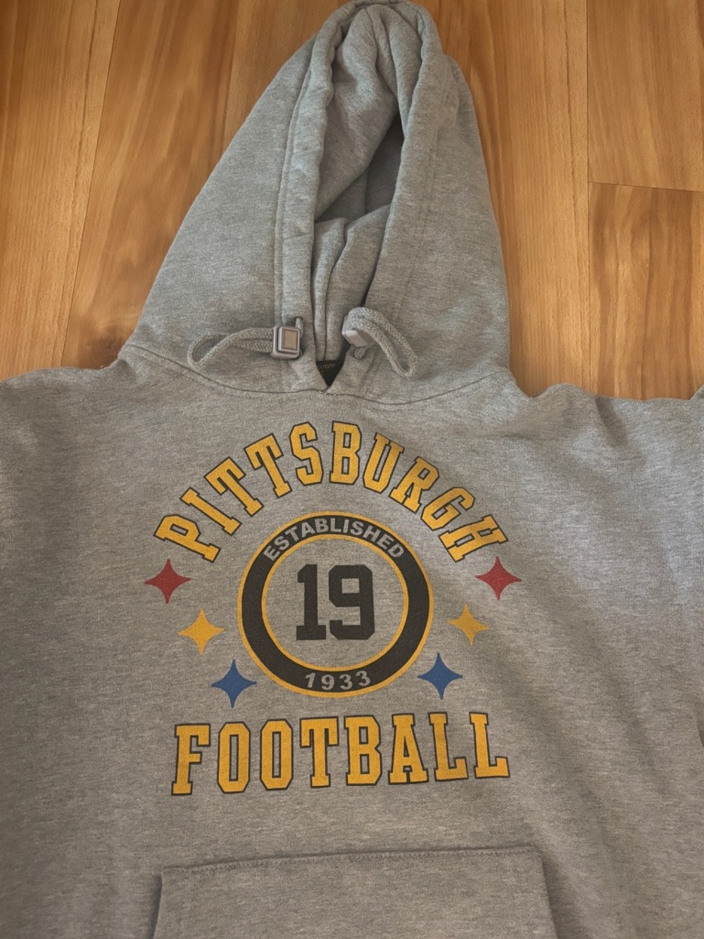 NFL Gray Pittsburgh Football Hoodie with Yellow Accents